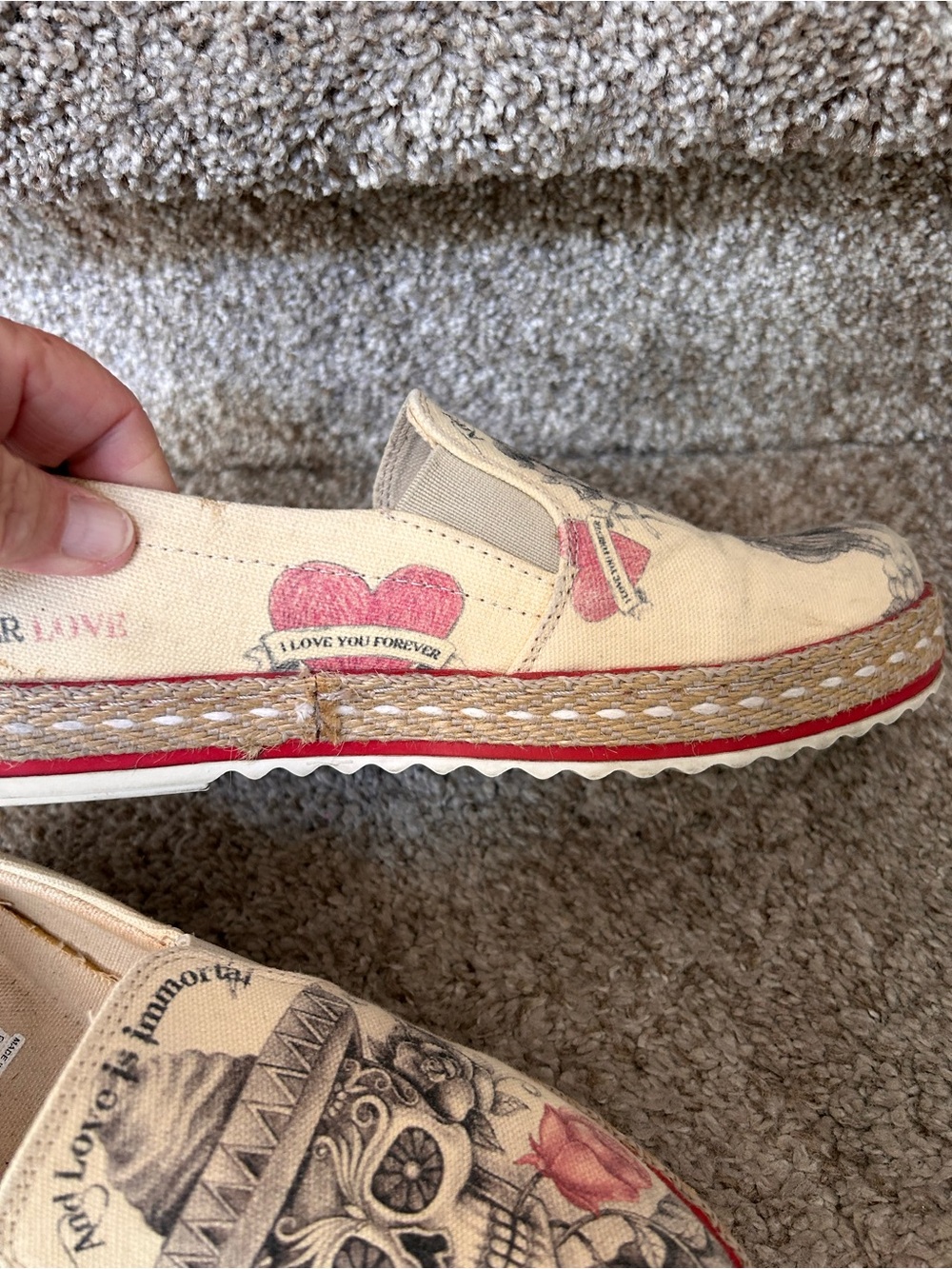 Goby Forever Love Espadrille Slip on Sneaker. Day of the Dead. Spooky. Immortal - Picture 7 of 9